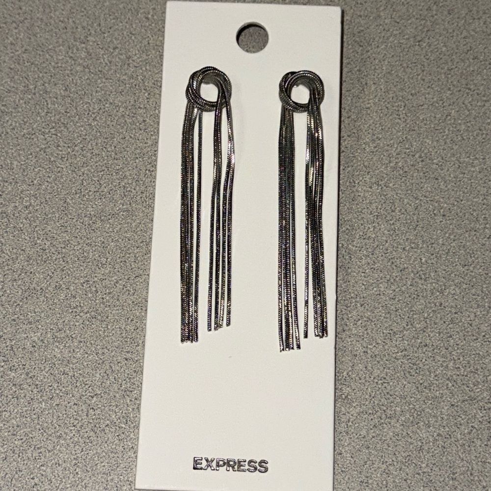 Express silvertone chain earrings